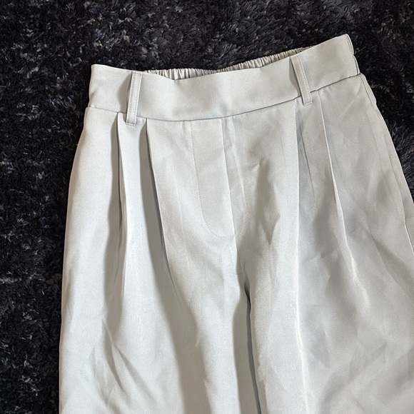 Wide Leg Baby Blue High Waisted Pants - Picture 3 of 7